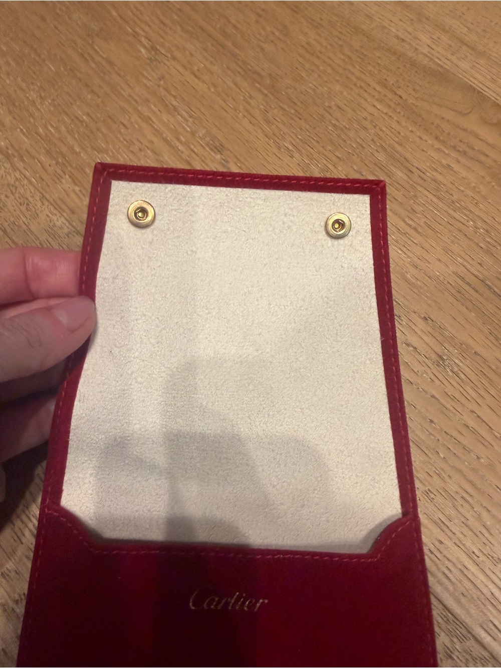 Cartier Red and Cream Leather Travel Watch Pouch - Picture 3 of 10